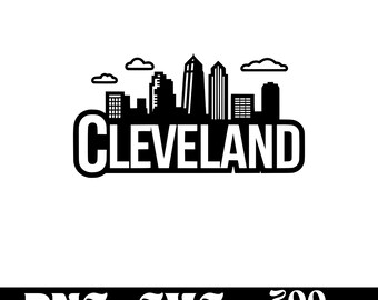 Cleveland Skyline SVG design, Cleveland logo, Cleveland Skyline vector, Skyline PNG, World Cities bundle, Urban Clipart