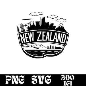 New Zealand SVG design, New Zealand logo, Maori vector, New Zealand PNG, New Zealand Skyline, Landscape Clipart