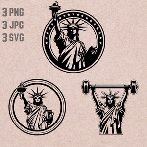 Desenhos SVG da Estátua da Liberdade, logotipo Lady Liberty, vetor Barbell, Café PNG, pacote da Estátua da Liberdade, Bodybuilder Clipart