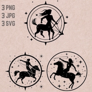 Sagittarius Zodiac Sign svg designs, Sagittarius logo, Zodiac Sign PNG, Zodiac bundle clipart, Astrology JPG, Astrology Sign clipart