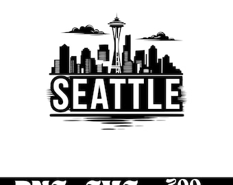 Seattle Skyline SVG-design, Seattle-logotyp, Seattle Skyline-vektor, Skyline PNG, Seattle-paket, Urban Clipart