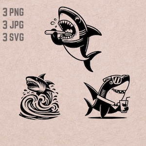 Shark svg designs, Shark logo vector, Shark Teeth PNG, Sea Creature bundle clipart, Tooth Brush JPG , Sunglasses vector, Ocean png