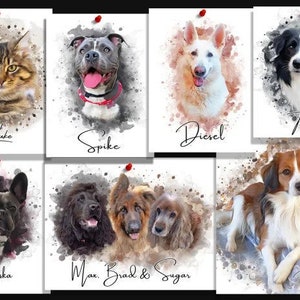 Aquarel huisdier portret van foto, aangepaste hond portret, gepersonaliseerde hond cadeau huisdier Memorial verjaardagscadeau voor haar hond moeder Moederdag cadeau