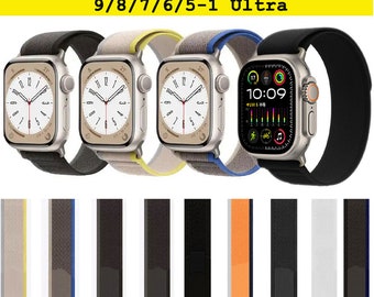 PROMOTION WEEKS*** Replacement Nylon Sport Solo Loop Bracelet for Apple Watch Trail Loop Ultra 1+2 9 8 7-1 / 38-41 mm and 42-49 mm and Ultra