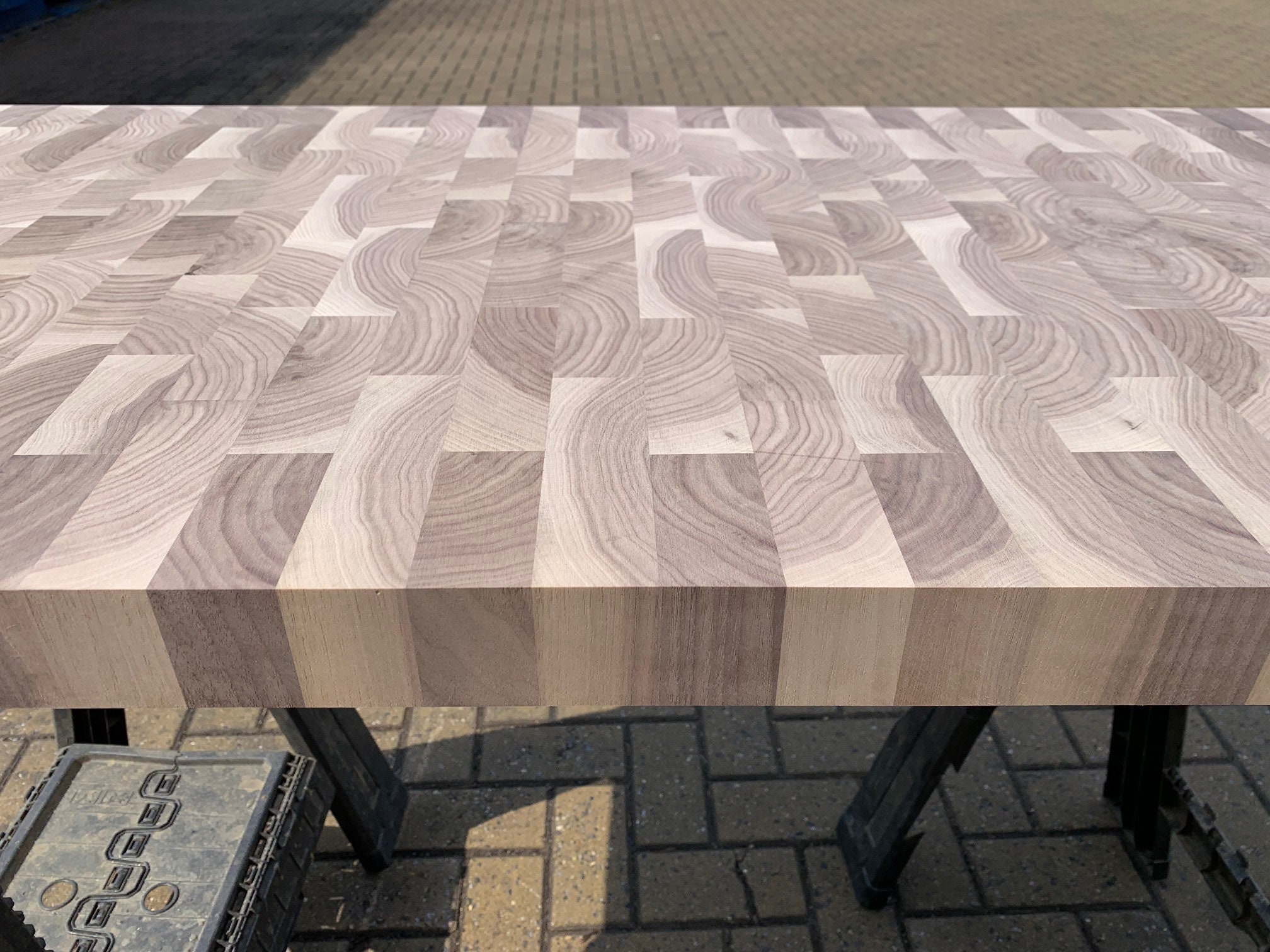 Large Handmade Walnut End Grain WORKTOP / Chopping Board / Cutting