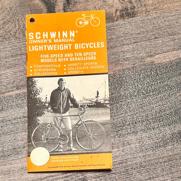 Schwinn Bike Manual Etsy