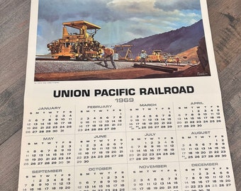 Union Pacific 1969 Commemorative Centennial Wall Calendar - Etsy