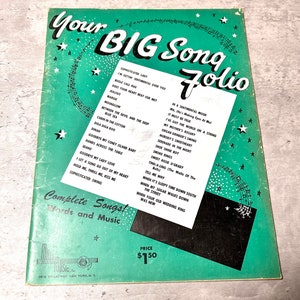 Vintage Your BIG Song Folio Sheet Music Book - Chords and Music