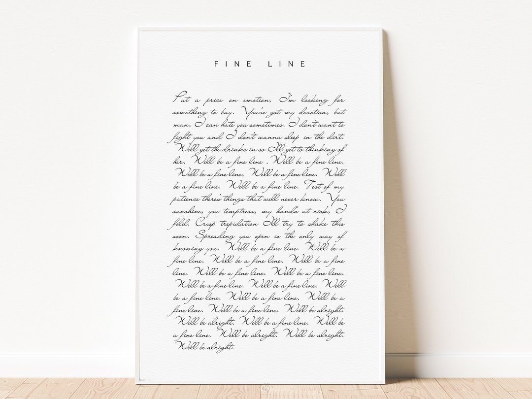 Harry Styles Fine Line Lyrics Printable Wall Print Fine Line Etsy