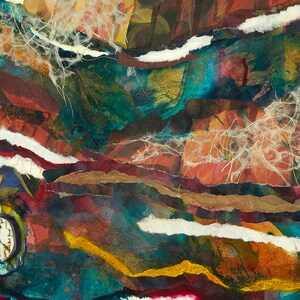 Original Painting &quot;Blossom in Time&quot; by Terry Hays.  Mix Media creates the Abstract Wall Art Giclee Print. Original Print Wall Decoration.