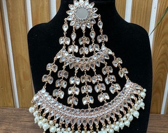 NEW! Heeramandi style oversized kundan jhumar with mirror work