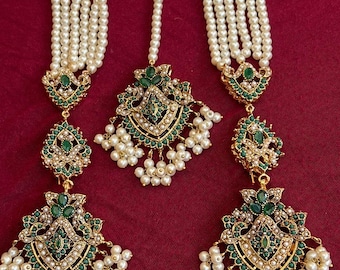 Ensemble de boucles d'oreilles indiennes pakistanaises et tikka - Multi