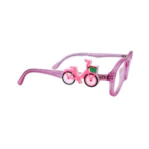 Pink Bicycle Glasses Charm: Personalized Eyeglass Accessory