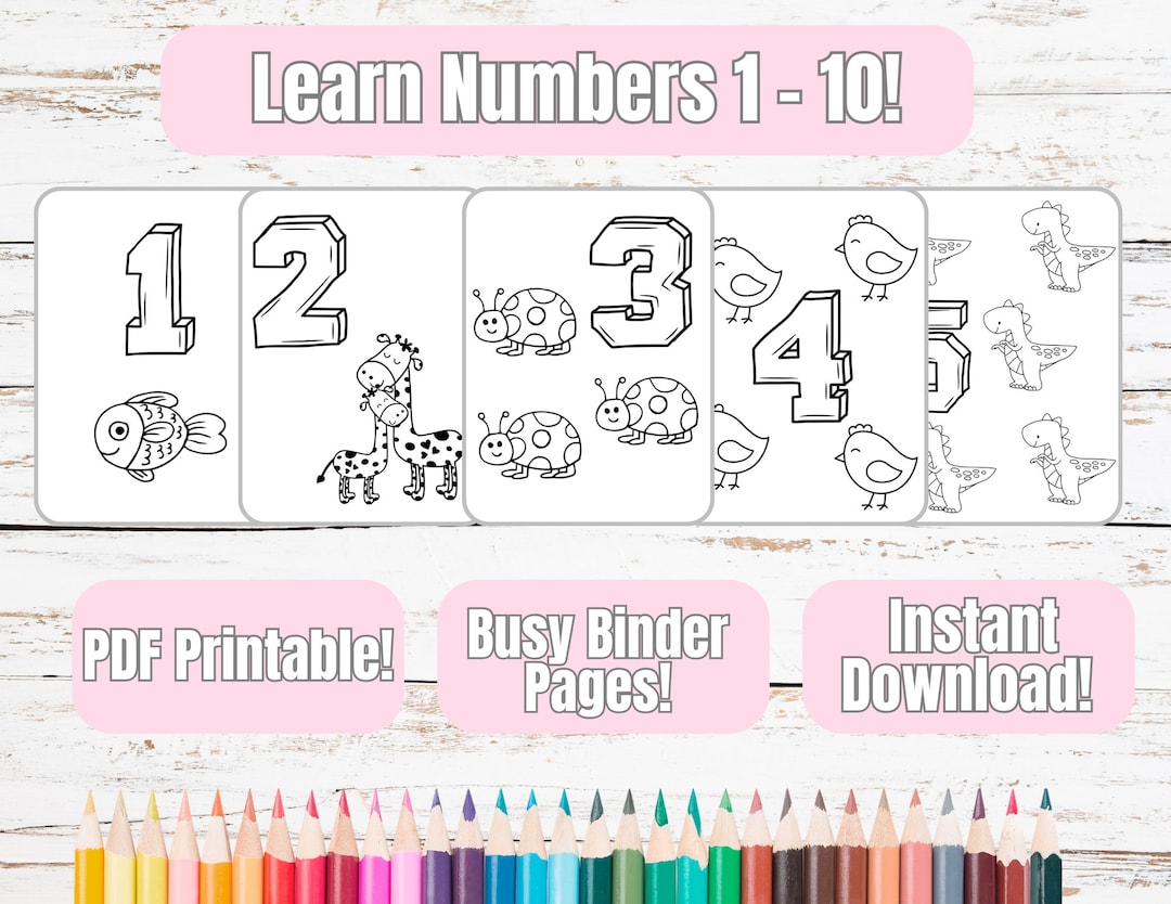 Learn Numbers 1 10 Coloring Pages, Number Recognition Sheets ...