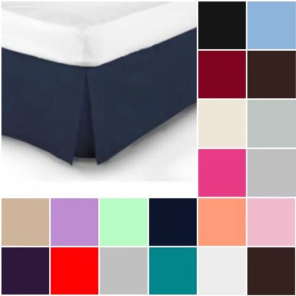 Drap de cantonnière à base plissée Jupe de lit en poly coton durable Volant anti-poussière lavable plissé de luxe et qualité hôtelière