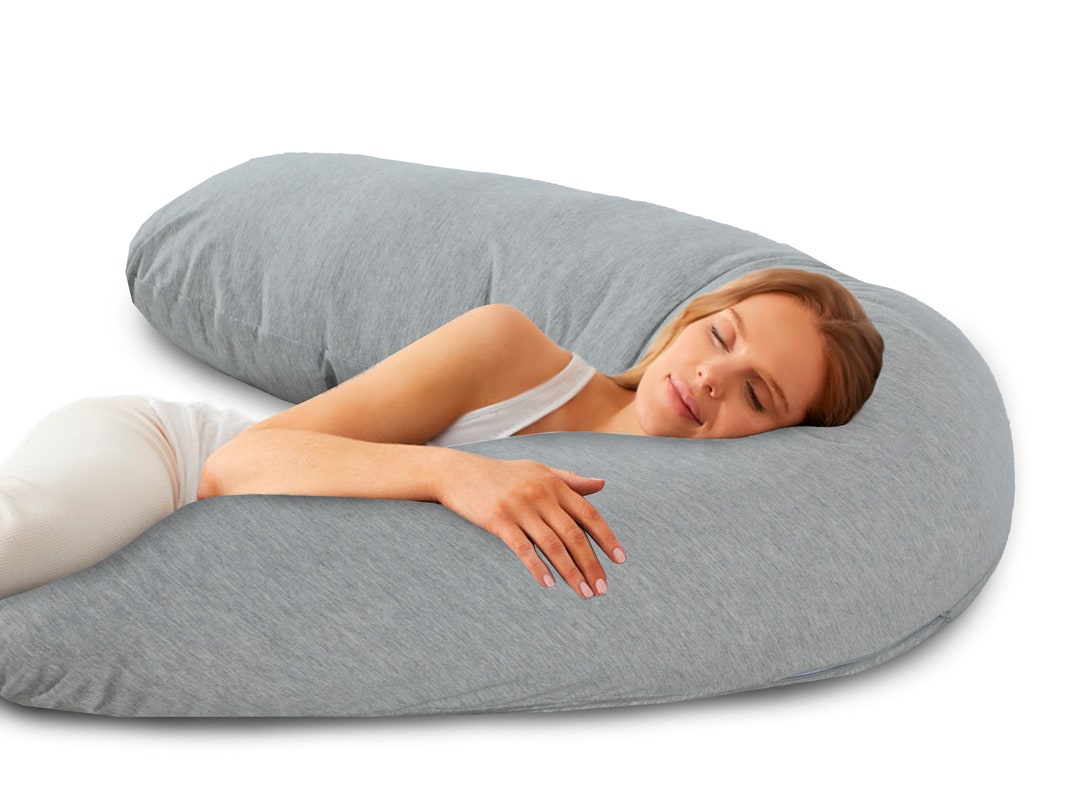 Orthopedic Body Sleep Pillow and Cover Hollowfiber Filling for Maternity Pregnancy Nursing Side