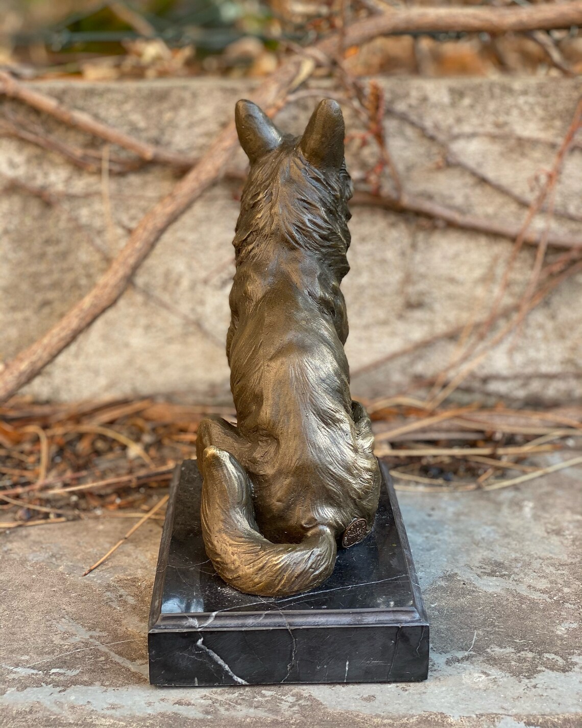 Cute Bronze Statue of Fox Wild Animal Decoration Modern Art Etsy