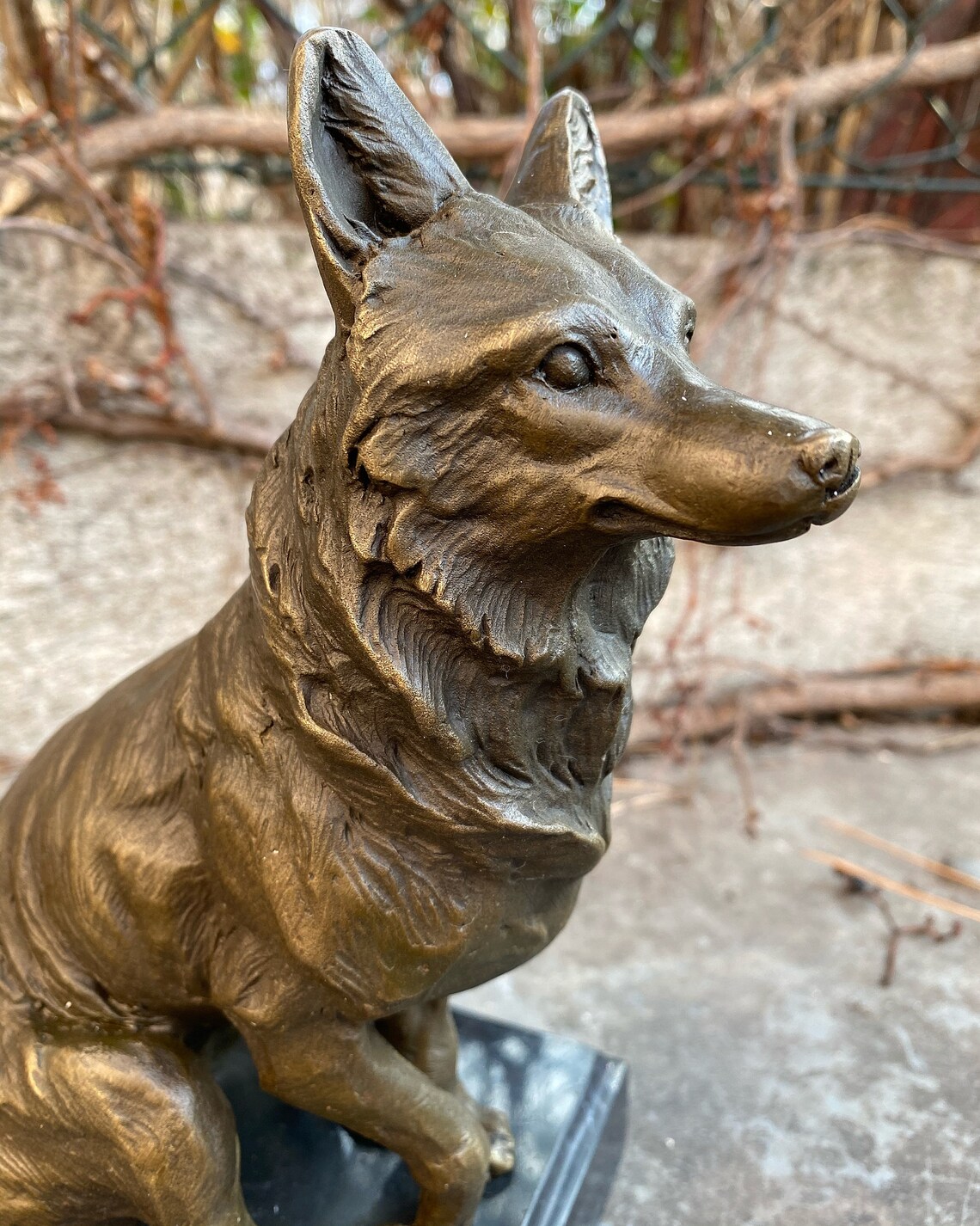 Cute Bronze Statue of Fox Wild Animal Decoration Modern Art Etsy