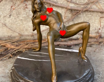 Luxury bronze statue of a woman stripper decoration - modern art - gift idea