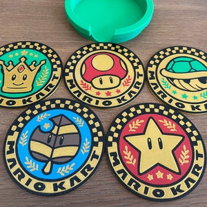 Mario Kart Coaster Set / With Holder / Game Room / Gift Idea