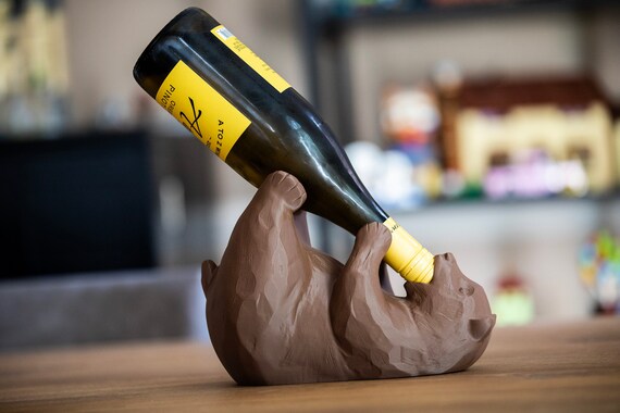 Bear Wine Bottle Holder Cute Gift Idea Wine Gift 3d Printed