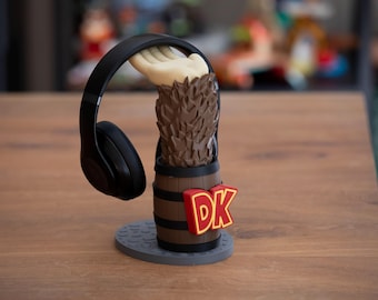 Donkey Kong Headphone Holder / DK / Game Room / Gift /