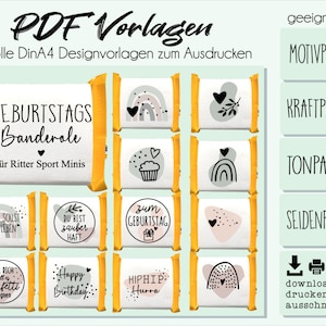 Ritter Sport banderole birthday, Ritter Sport banderole, Ritter Sport template, PDF template mini chocolate, PDF banderole, PDF birthday
