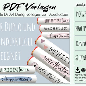 Compleanno di banderuola Duplo, banderuola da bar per bambini, modello Duplo, modello PDF barretta di cioccolato, banderuola PDF, compleanno PDF