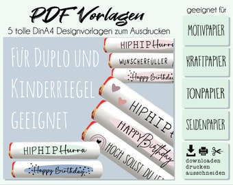 Duplo Banderole Geburtstag, Kinderriegel Banderole, Duplo Vorlage, PDF Vorlage Schokoriegel, PDF Banderole, PDF Geburtstag
