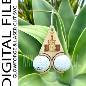Porta pelotas de golf grabado en capas, cortado con láser, SVG, archivo digital, láser Glowforge, Thunder, Omtech, Xtool, capa de 3 mm, sin artículo físico, 5 diseños