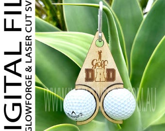 Golf Ball Holder engraved layered Laser cut SVG, Digital file, glowforge laser, thunder, omtech, xtool, 3mm ply, no physical item 5 designs