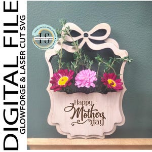 Arquivo de corte a laser para o Dia das Mães, flores secas selecionadas, ervas, presente SVG para melhor professor, ímã de geladeira, decoração de carro, download digital