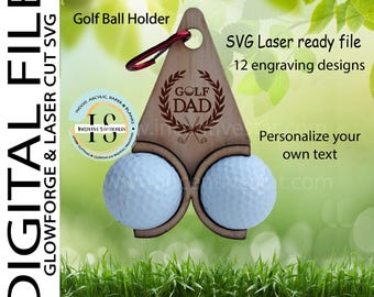 Golf Ball Holder Funny Golf Gift Personalized SVG Birthday Gift For Dad Mom Golf Bag Accessory layered Laser cut SVG Digital file Glowforge