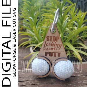 Porta palline da golf a strati, taglio laser SVG, file digitale, laser glowforge, thunder, omtech, laser xtool, compensato da 3 mm, nessun articolo fisico, 5 design