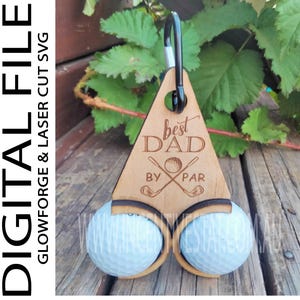 Divertido soporte para pelota de golf grabado, archivo SVG cortado con láser, descarga digital, regalo de golf para papá, accesorios de golf únicos, día del padre, sin artículo físico