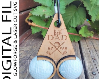 Funny Engraved Golf Ball Holder SVG Laser Cut File Digital Download Dad&#39;s Golf Gift Unique Golf Accessories Father&#39;s Day No physical item