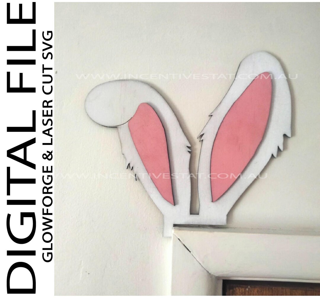 Bunny Ears SVG Door Corner: Easter Rabbit Laser Cut File (digital File ...