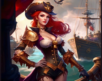 Miss Fortune / League Of Legends Poster Art / Decoración de pared / League of Legends / Regalo de juego / Arte de pared / Archivo digital