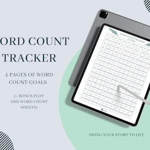 Daily Word Count Tracker | Word Count Tracker | Novel Word Count Tracker | Printable Tracker | Author Word Count