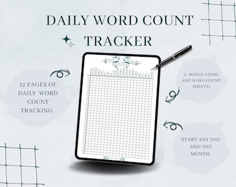 Daily Word Count Tracker | Word Count Tracker | Daily Word Count for Writers | Tracking Word Count Worksheets | Yearly Word Count Tracker