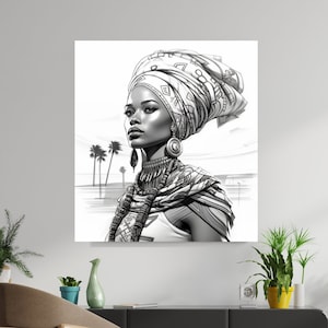 African woman print | Printable wall art | African woman wall art | African woman art | Digital Art| Printable art| Instant Digital download