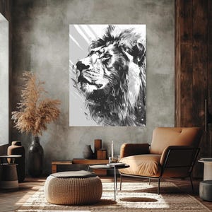 Lion Abstract print |Lion Poster |Colorful Lion wall art| Lion Digital download|Lion Art|Colorful Lion Print|Lion Abstract art|Lion Head