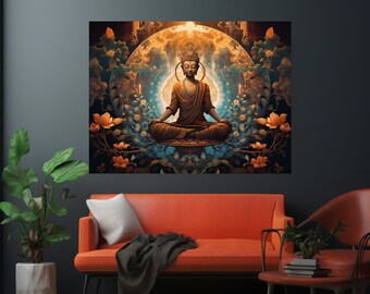 Buddha Print|Buddha Poster |Buddha wall art|Buddha Digital download|Buddha Art|Buddha wall decor|Asian art|Buddha Painting|Buddha|Buddhism
