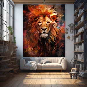 Lion Abstract Art print |Lion Poster |Colorful Lion wall art| Lion Digital download|Lion Art|Colorful Lion Print|Lion Abstract art|Lion Head