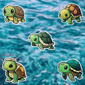 Tortuga linda / Pegatina de tortuga linda / Pegatina digital de tortuga linda / Descarga digital / Descarga digital instantánea / Arte digital / Arte de tortuga marina