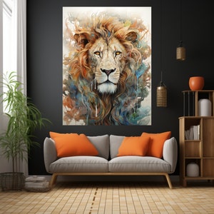 Lion Abstract Art print |Lion Poster |Colorful Lion wall art| Lion Digital download|Lion Art|Colorful Lion Print|Lion Abstract art|Lion Head