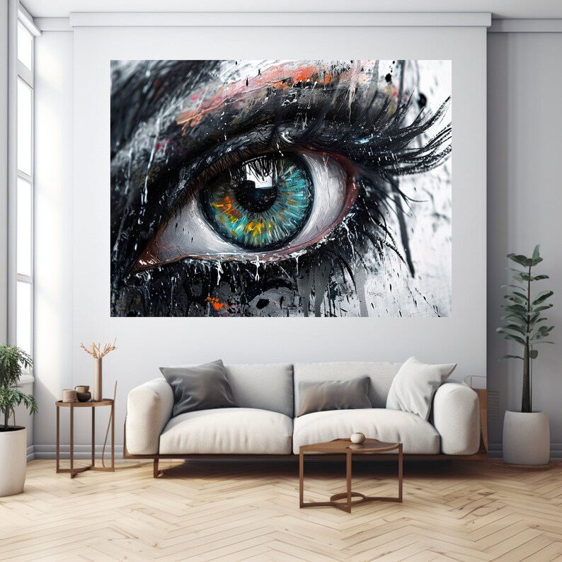 Closeup Eye Abstract Art Print eye Postercolorful Eye Wall Art Eye Digital Downloadeye