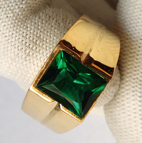 Bague emeraude naturelle homme en argent sterling 925 or rhodie pierre de laboratoire dans des bijoux emeraudes vert fonce cadeau bague de mariage emeraude homme pas cher Etsy France