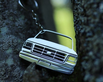 Metal 1992 - 1996 Ford Truck, OBS, Keychain Ornament F100, F150, F250, F350 (1992, 1993, 1994, 1995, 1996)