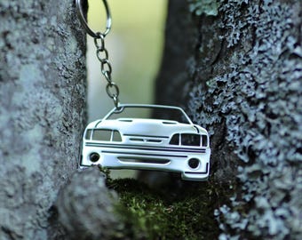 Metal 1979 - 1993 Ford Mustang Keychain Ornament Foxbody, 1980, 1981, 1982, 1983, 1984, 1985, 1996 1987, 1988, 1989, 1990, 1991, 1992, 1993